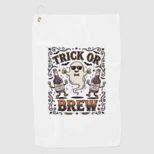 Halloween Potion Trick or Brew Vintage Engraved Hu Golf Towel