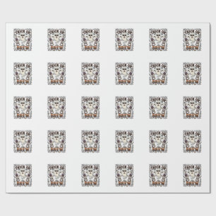 Halloween Potion Trick or Brew Vintage Engraved Hu Wrapping Paper
