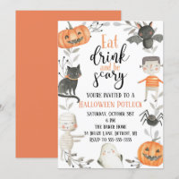 Halloween Potluck Party Invitation