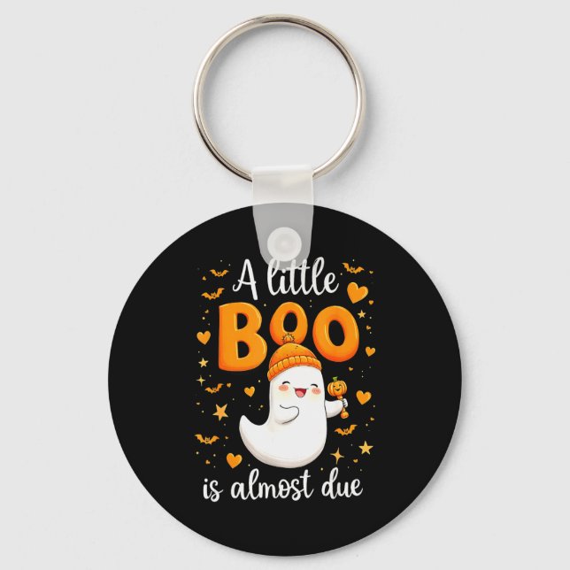 Halloween Pregnancy Announcement A Little Boo Is A Key Ring (Front)