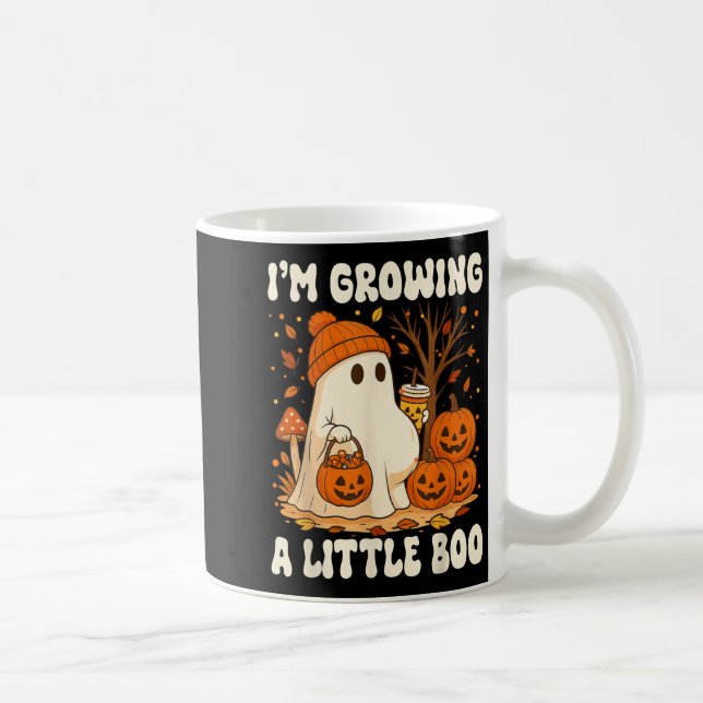 Halloween Pregnancy Announcement I'm Growing A Lit Coffee Mug (Right)