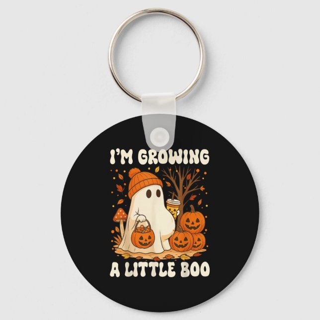Halloween Pregnancy Announcement I'm Growing A Lit Key Ring (Front)