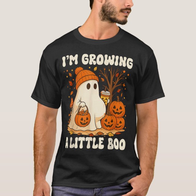 Halloween Pregnancy Announcement I'm Growing A Lit T-Shirt (Front)