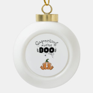 Halloween Pregnancy Mum To Be Expecting Little Boo Ceramic Ball Christmas Ornament