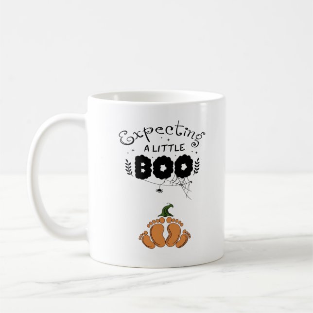 Halloween Pregnancy Mum To Be Expecting Little Boo Coffee Mug (Left)