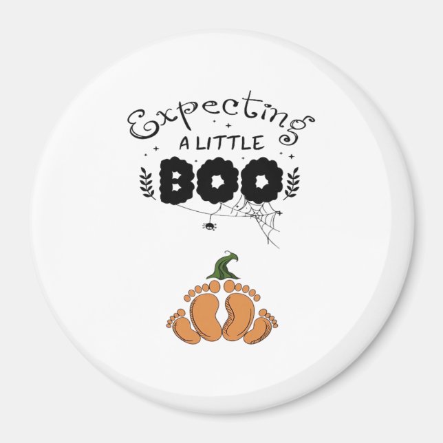 Halloween Pregnancy Mum To Be Expecting Little Boo Magnet (Front)