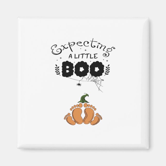 Halloween Pregnancy Mum To Be Expecting Little Boo Magnet (Front)