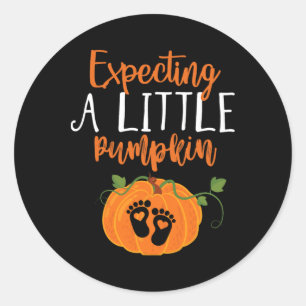 Halloween Pregnancy Mum To Be Expecting Little Pum Classic Round Sticker