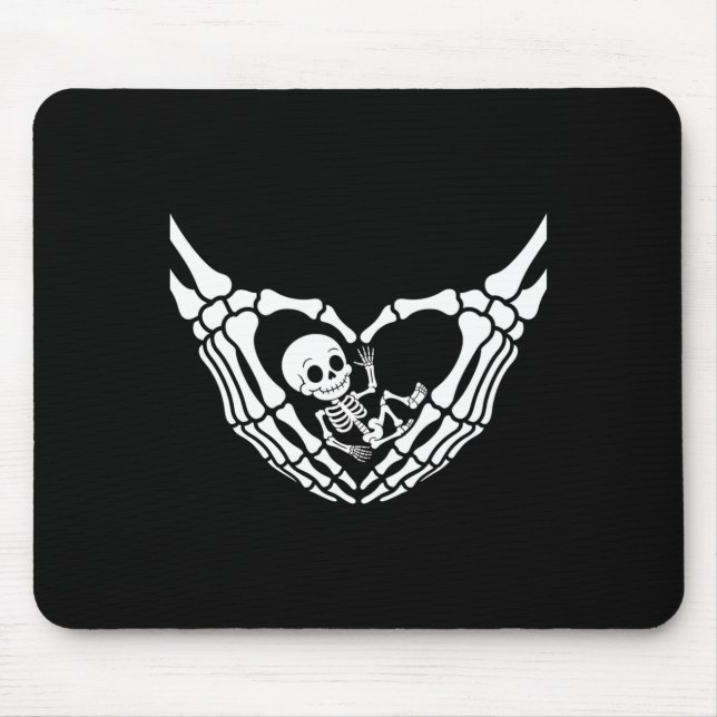 Halloween Pregnant Baby Skeleton Spooky Season New Mouse Mat (Front)
