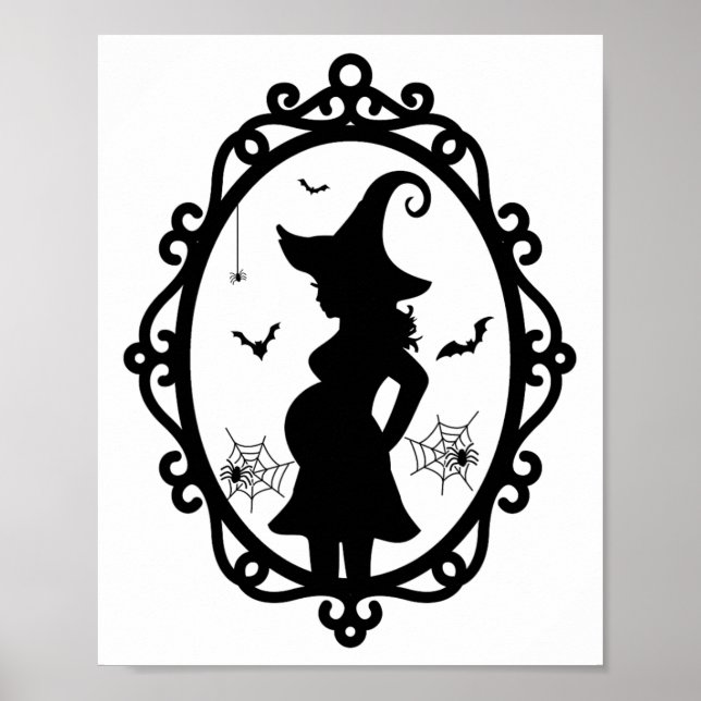 Halloween Pregnant Witch And Mirror Witch Costume  Poster (Front)