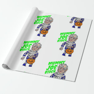 halloween president joe biden mummy wrapping paper