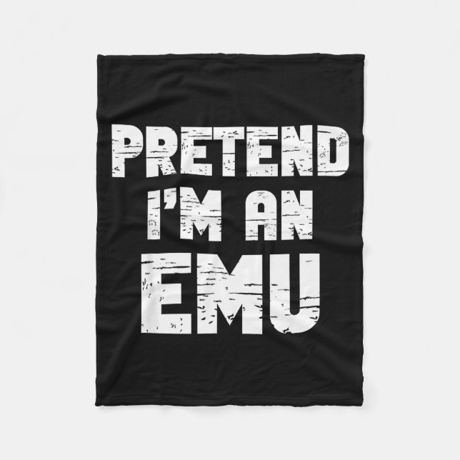 Halloween Pretend I'm A Emu Costume Funny Lazy Adu Fleece Blanket (Front)
