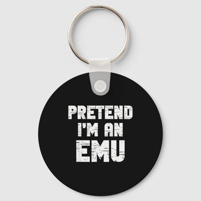 Halloween Pretend I'm A Emu Costume Funny Lazy Adu Key Ring (Front)