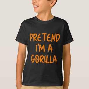 Halloween Pretend I'm A Gorilla Costume Lazy Kids  T-Shirt