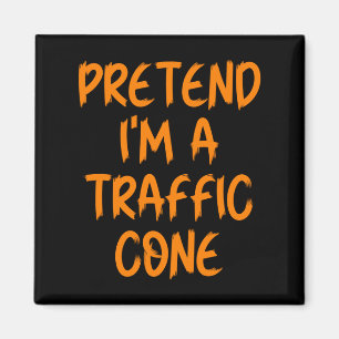 Halloween Pretend I'm A Traffic Cone Costume Lazy  Magnet