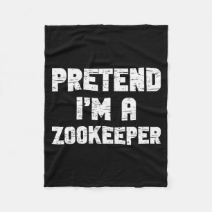 Halloween Pretend I'm A Zookeeper Costume Lazy Zoo Fleece Blanket
