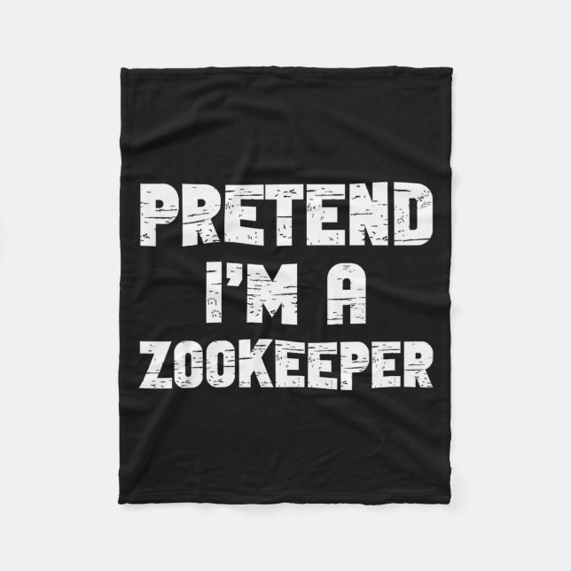 Halloween Pretend I'm A Zookeeper Costume Lazy Zoo Fleece Blanket (Front)