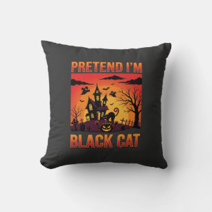 Halloween Pretend I'm Black Cat Haunted House Grap Cushion