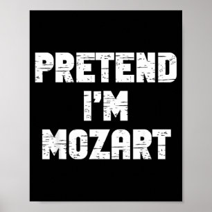 Halloween Pretend Mozart Costume Funny Lazy Kids Poster
