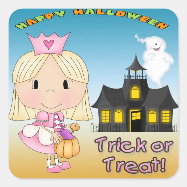 Halloween Princess Square Stickers (Front)