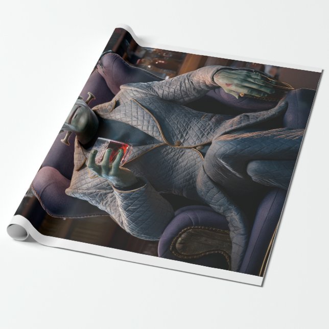 Halloween Profile Pic, Frankenstein Monster  Wrapping Paper (Unrolled)
