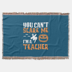 Halloween Proud I Am A Teacher Birthday Throw Blanket