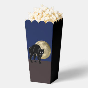 Halloween Prowling Black Cat On A Full Moon Night Favour Box