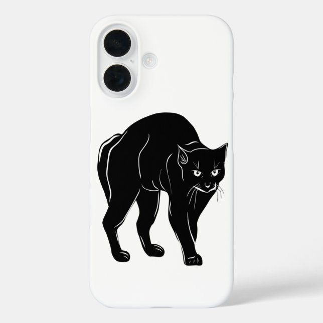 Halloween Prowling Black Cat Silhouette Drawing Case-Mate iPhone Case (Back)