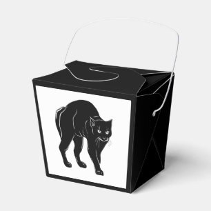 Halloween Prowling Black Cat Silhouette Drawing Favour Box