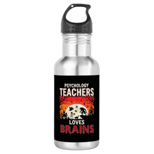 Halloween Psychology Teacher Loves Brains Horror 532 Ml Water Bottle