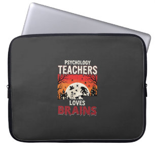 Halloween Psychology Teacher Loves Brains Horror Laptop Sleeve