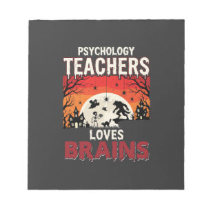 Halloween Psychology Teacher Loves Brains Horror Notepad