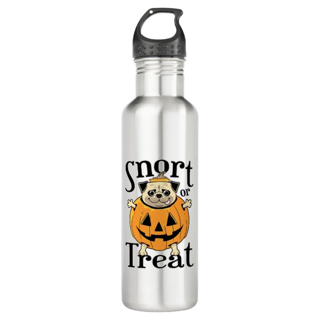 Halloween Pug 710 Ml Water Bottle (Front)