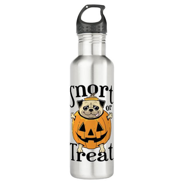 Halloween Pug 710 Ml Water Bottle (Front)