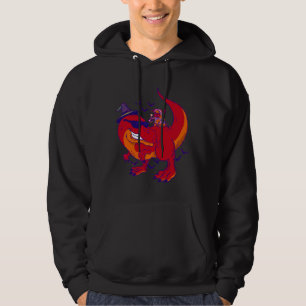 Halloween pug and dinosaur t-shirt design Funny D Hoodie