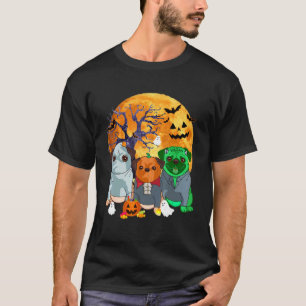 Halloween Pug Dog Zombie Jack O Lantern Pumpkin T-Shirt