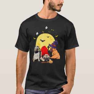 Halloween Pug Dogs Mummy Witch Demon Costumes T-Shirt