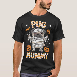 Halloween Pug Funny Mummy T-Shirt