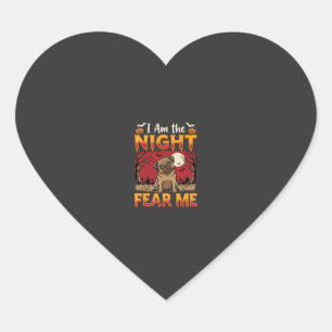 Halloween Pug I Am the Night Fear Me Heart Sticker