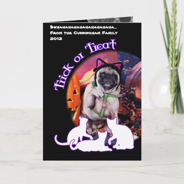 Halloween - Pug - Lily Lou Card (Front)