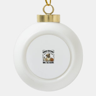 Halloween Pug Shirt Vintage Funny Dog Costume Art_ Ceramic Ball Christmas Ornament