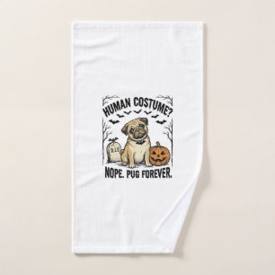 Halloween Pug Shirt Vintage Funny Dog Costume Art_ Hand Towel