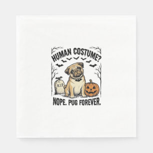Halloween Pug Shirt Vintage Funny Dog Costume Art_ Napkin