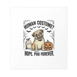 Halloween Pug Shirt Vintage Funny Dog Costume Art_ Notepad