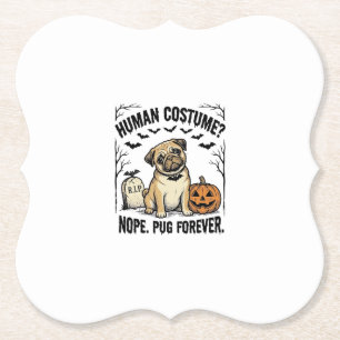 Halloween Pug Shirt Vintage Funny Dog Costume Art_ Paper Coaster