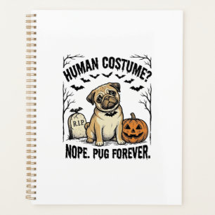 Halloween Pug Shirt Vintage Funny Dog Costume Art_ Planner