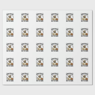 Halloween Pug Shirt Vintage Funny Dog Costume Art_ Wrapping Paper