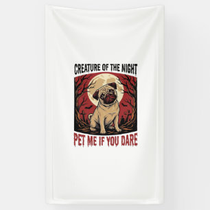Halloween Pug Shirt with Spooky Graveyard Vintage Banner