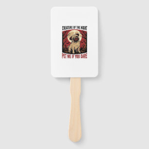 Halloween Pug Shirt with Spooky Graveyard Vintage Hand Fan