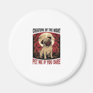 Halloween Pug Shirt with Spooky Graveyard Vintage Magnet